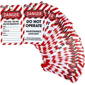 harrier hardware lockout tagout tags, 3 x 5.5-inch, osha compliant lock out tags 40-pack