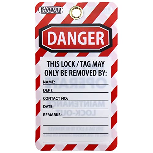 Harrier Hardware Lockout Tagout Tags, 3 x 5.5-inch, OSHA Compliant Lock Out Tags 40-Pack