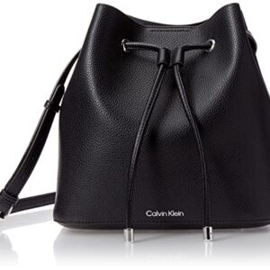 Calvin Klein Gabrianna Novelty Bucket Shoulder Bag, Black/Silver 1