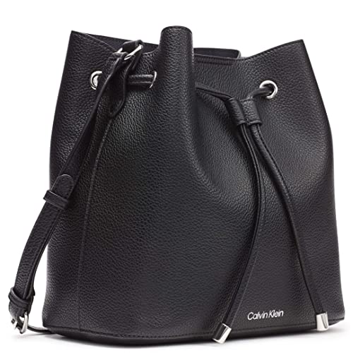 Calvin Klein Gabrianna Novelty Bucket Shoulder Bag, Black/Silver 1