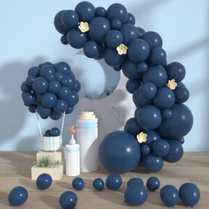 styirl navy blue balloons garland kit - 100 pcs 5/10/12/18 inch party latex ballons as birthday balloons/graduation balloons/gender reveal balloons for birthday/baby shower/wedding/party decorations
