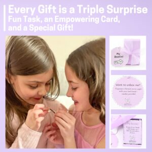 HAPPY LOLLI Gift for Tween and Teen Girls - 8 Wrapped Gifts in 1 Box with Fun Tasks and Cards to Empower Girls. (Purple)