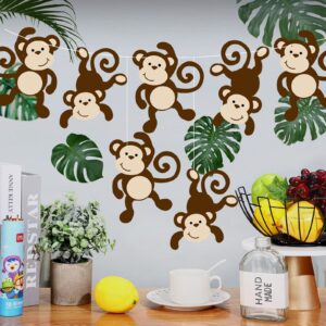 qunclay monkey cutouts jungle party decorations monkeys birthday party supplies paper safari hanging print wall decor for kids birthday party baby shower supplies