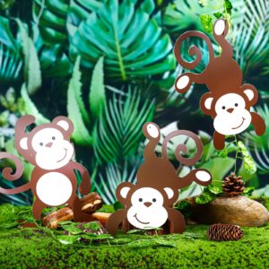 Qunclay Monkey Cutouts Jungle Party Decorations Monkeys Birthday Party Supplies Paper Safari Hanging Print Wall Decor for Kids Birthday Party Baby Shower Supplies