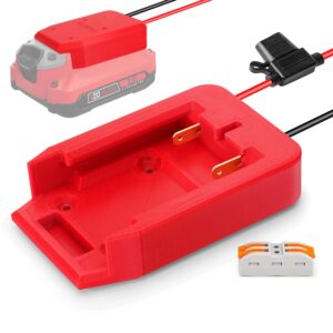 Ecarke Power Wheels Adapter for Craftsman 20V Dock Power Connector 12 Gauge Robotics RC Toy & Car,e-Bike(with Wire Terminals & 30A Fuse)