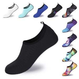 bowenbo water sports barefoot women's men's outdoor beach swimming aqua socks quick-dry boating fishing diving surfing exercise (40-41,black)