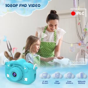 Bioyoak Kids Camera, Christmas Birthday Gift for Boys Age 3-9, HD Digital Video Cameras for Toddler with 1080P Video, Portable Toy for 3 4 5 6 7 8 9 Year Old Boys Girls with 32GB SD Card