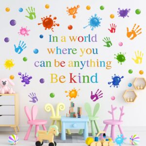 colorful inspirational wall decals motvational phrase wall stickers positive sayings lettering decal paint splatter handprint wall stickers for kids girls classroom playroom nursery bedroom decor