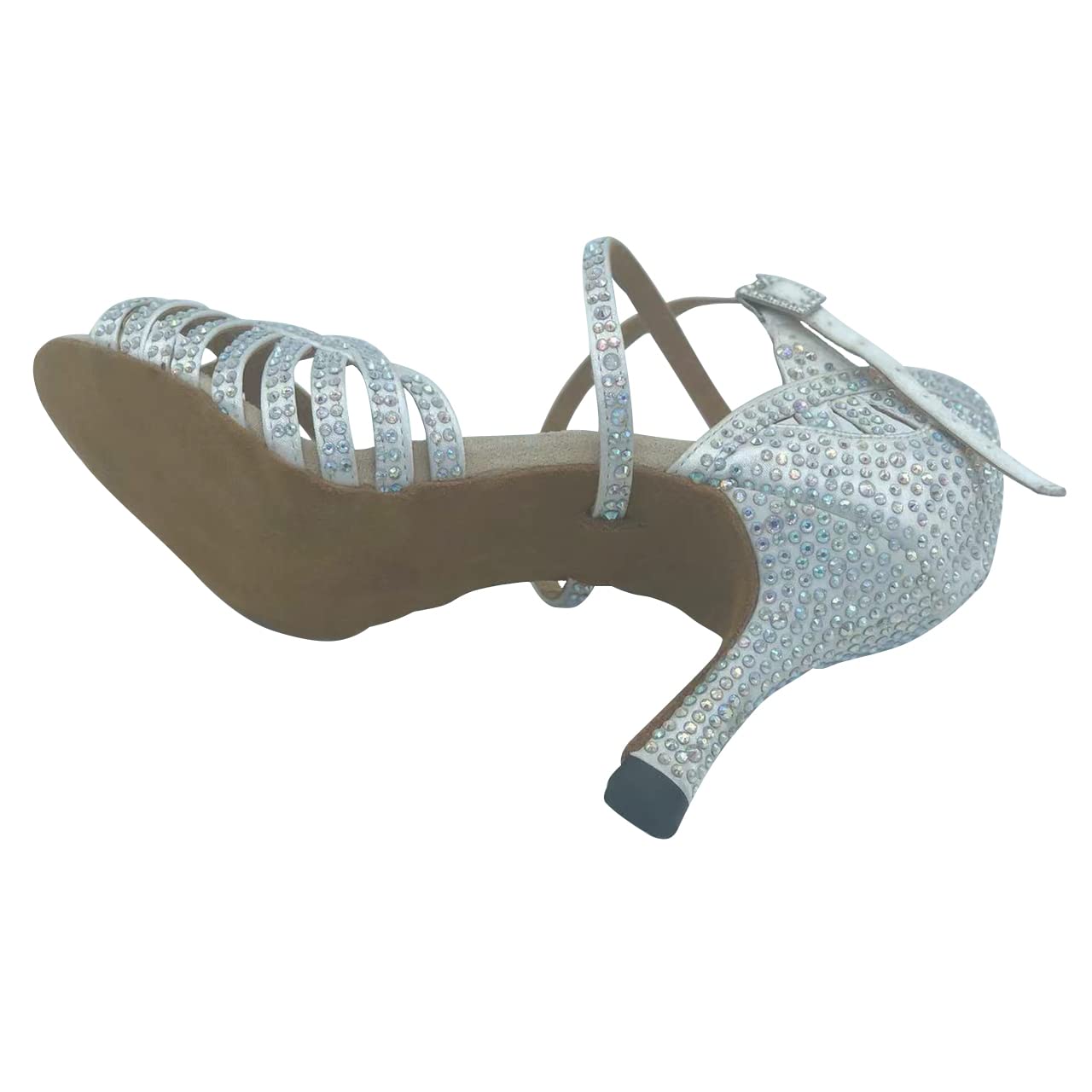 Pierides Women's Rhinestone Ballroom Dance Shoes Performance Wedding Dance Shoes for 1920s,2.75" Heel,8 US