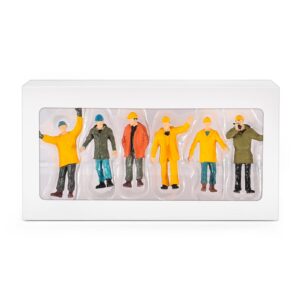 Colorful 6Pcs Tiny People Figures,1:50 Scale Model Worker Hand Painted Figures Male Construction Scene Site Figures for Miniature Scenes