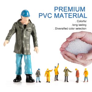 Colorful 6Pcs Tiny People Figures,1:50 Scale Model Worker Hand Painted Figures Male Construction Scene Site Figures for Miniature Scenes