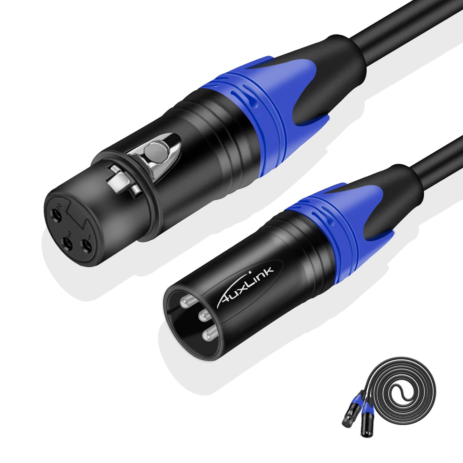 AuxLink XLR Cables, Microphone Cables 100ft, Heavy Duty XLR Microphone Cables Balanced DMX Cable Male to Female Suitable for Microphones, Speaker Systems, Radio Station, Stage Lighting and More