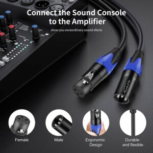 AuxLink XLR Cables, Microphone Cables 100ft, Heavy Duty XLR Microphone Cables Balanced DMX Cable Male to Female Suitable for Microphones, Speaker Systems, Radio Station, Stage Lighting and More