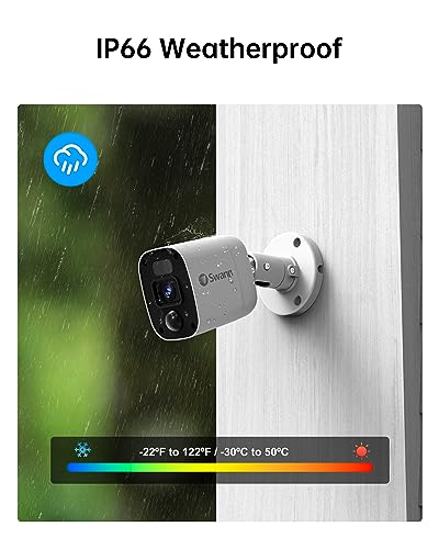 Swann Security Camera, 1080p DVR Bullet Surveillance Cameras with 1TB HDD, 8 Channel 8 Cam, Indoor Outdoor Wired Surveillance Camera, Color Night Vision, Heat Motion Detection, LEDs