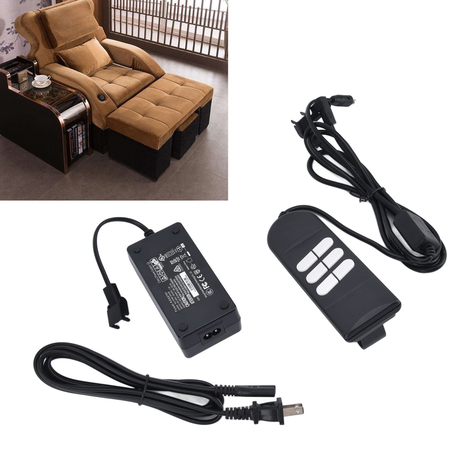 CHICIRIS Lift Sofa Controller, Recliner Chair Remote Control, Electric Chair Remote Control 6 Button 1 to 2 Electric Lift Sofa Recliner Controller US Plug