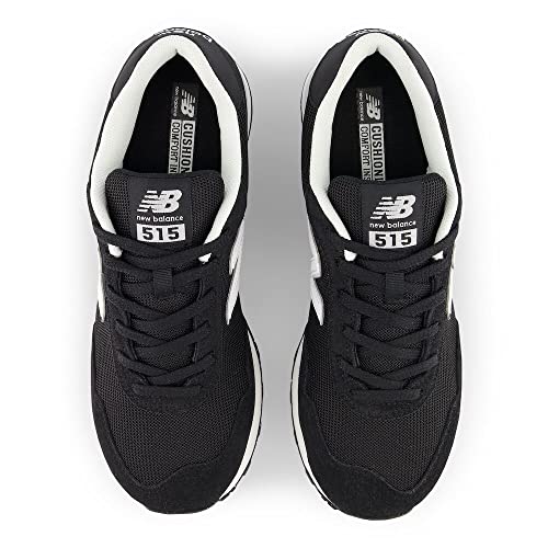 New Balance Men's 515 V3 Sneaker, Black/White/Aluminum Grey, 11