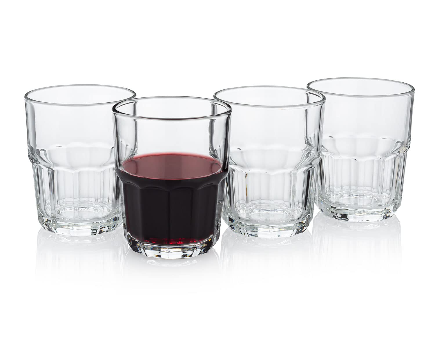 Trattoria “Vino da Tavola” Stemless Stackable Wine Tumbler 4-Piece Set (Gift Box Collection)