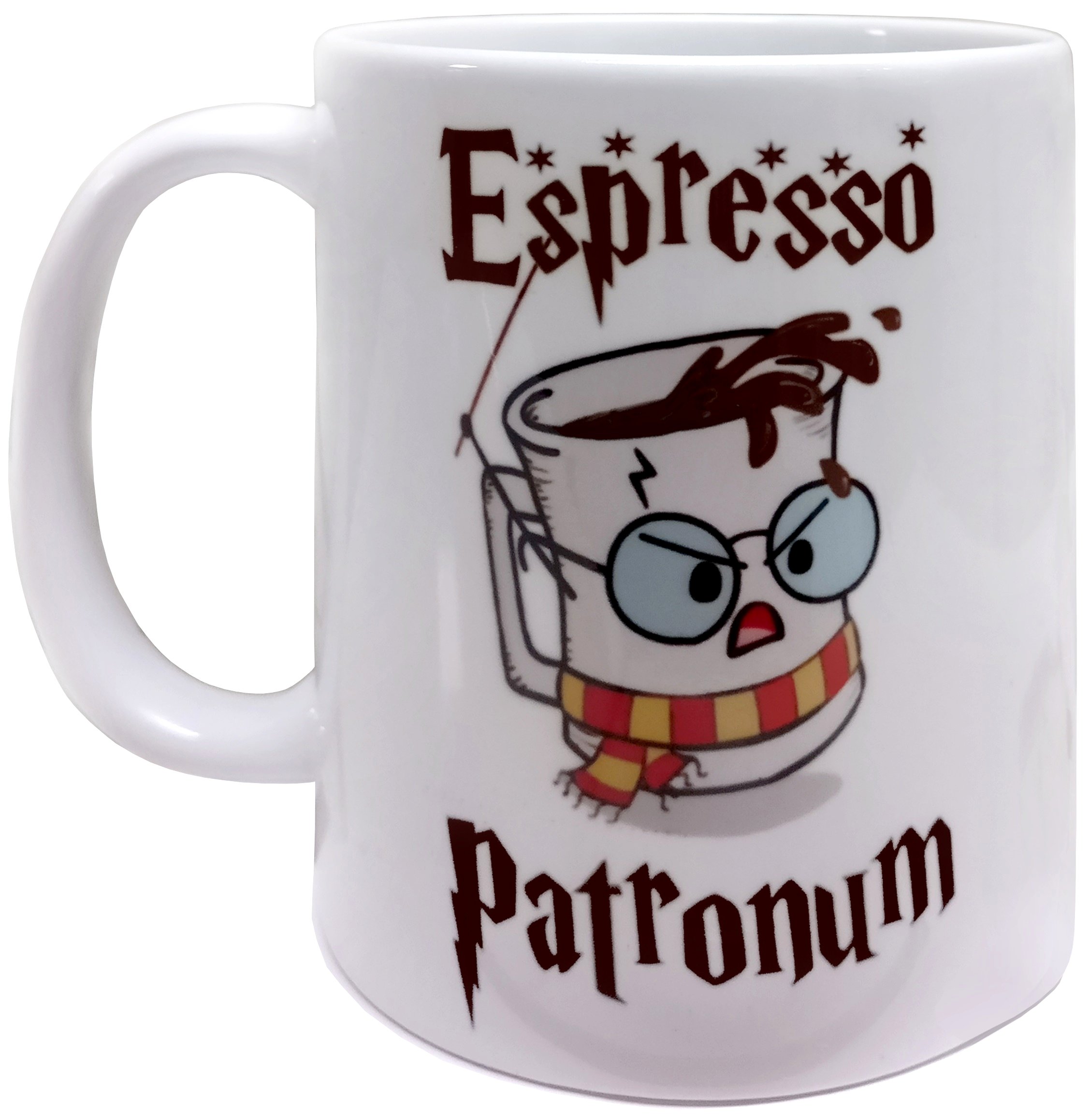 Espresso Patronum Potter Themed 11oz Ceramic Mug / Cup - Harry P - Giftable Foam Box Protection