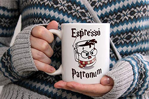 Espresso Patronum Potter Themed 11oz Ceramic Mug / Cup - Harry P - Giftable Foam Box Protection