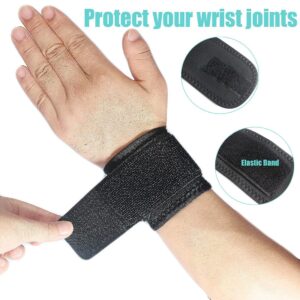2 Pack Wrist Brace, Wrist Straps for Carpal Tunnel for women and men, Wrist Support Brace for Weightlifting, Working Out and Pain Relief. Flexible, Highly Elastic, Adjustable (A-Black)