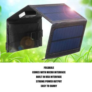 20W Solar Charger for Cell Phone, Foldable Solar Panel Charger for Hiking, Camping, Fishing(Black)