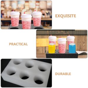 Happyyami 2Pcs Milk Tea Cup Holder Foam Drink Holders Takeout Packing Milk Tea Carrier Cardboard Drink Carrier Cup Drink Carrier Tray Coffee Universal Drinking Cup Holder Pearl Cotton