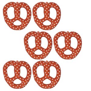 beistle 15" 6 piece inflatable bavarian pretzels for german theme oktoberfest party decorations, 15.5" x 14.5", brown/white