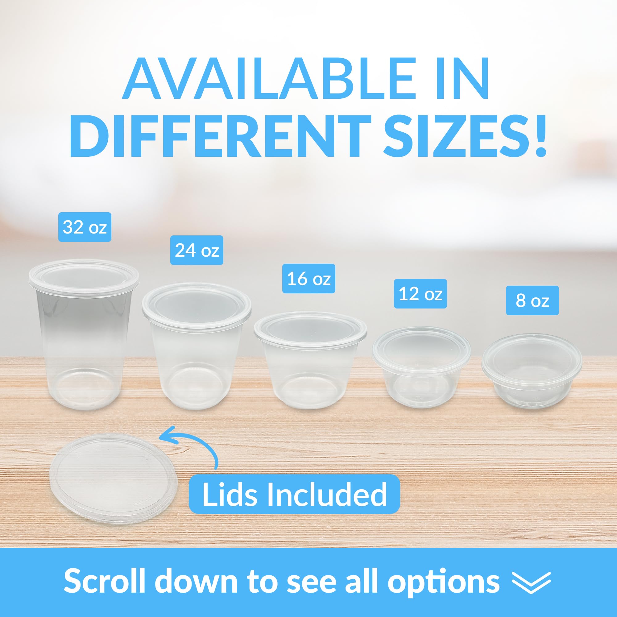 Reli. Deli Containers with Lids (50 Sets), 12 oz | Plastic Deli Containers with Lids 12oz | Clear Soup Containers with Lids, Disposable | To Go Food Storage Containers for Deli, Food, Soup (12 ounce)