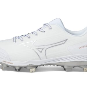 Mizuno Women's Sweep 6 Softball Shoe, White, 7