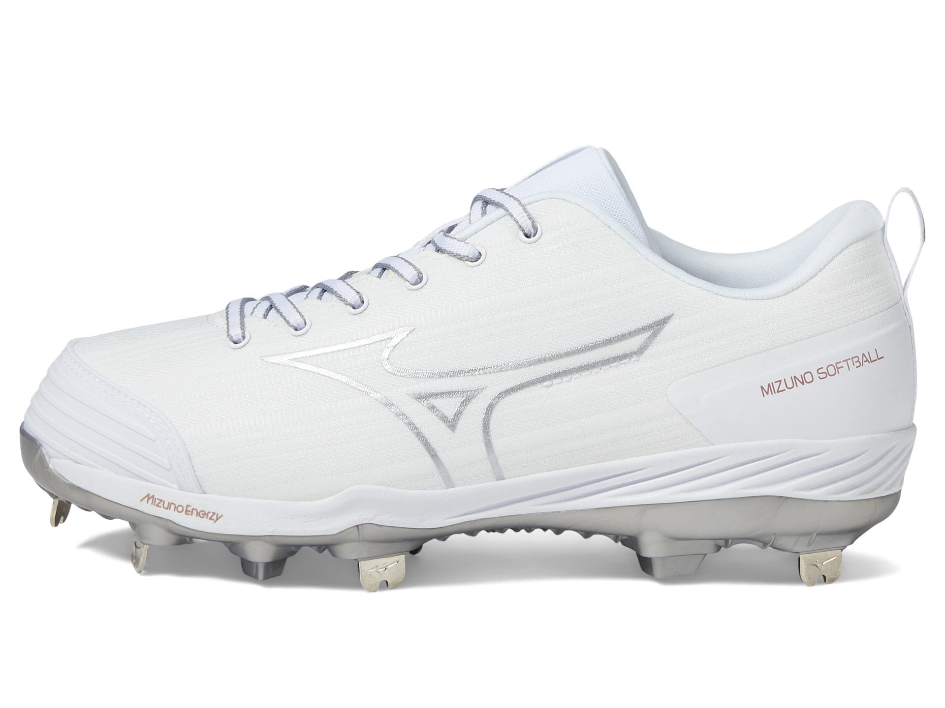 Mizuno Women's Sweep 6 Softball Shoe, White, 7