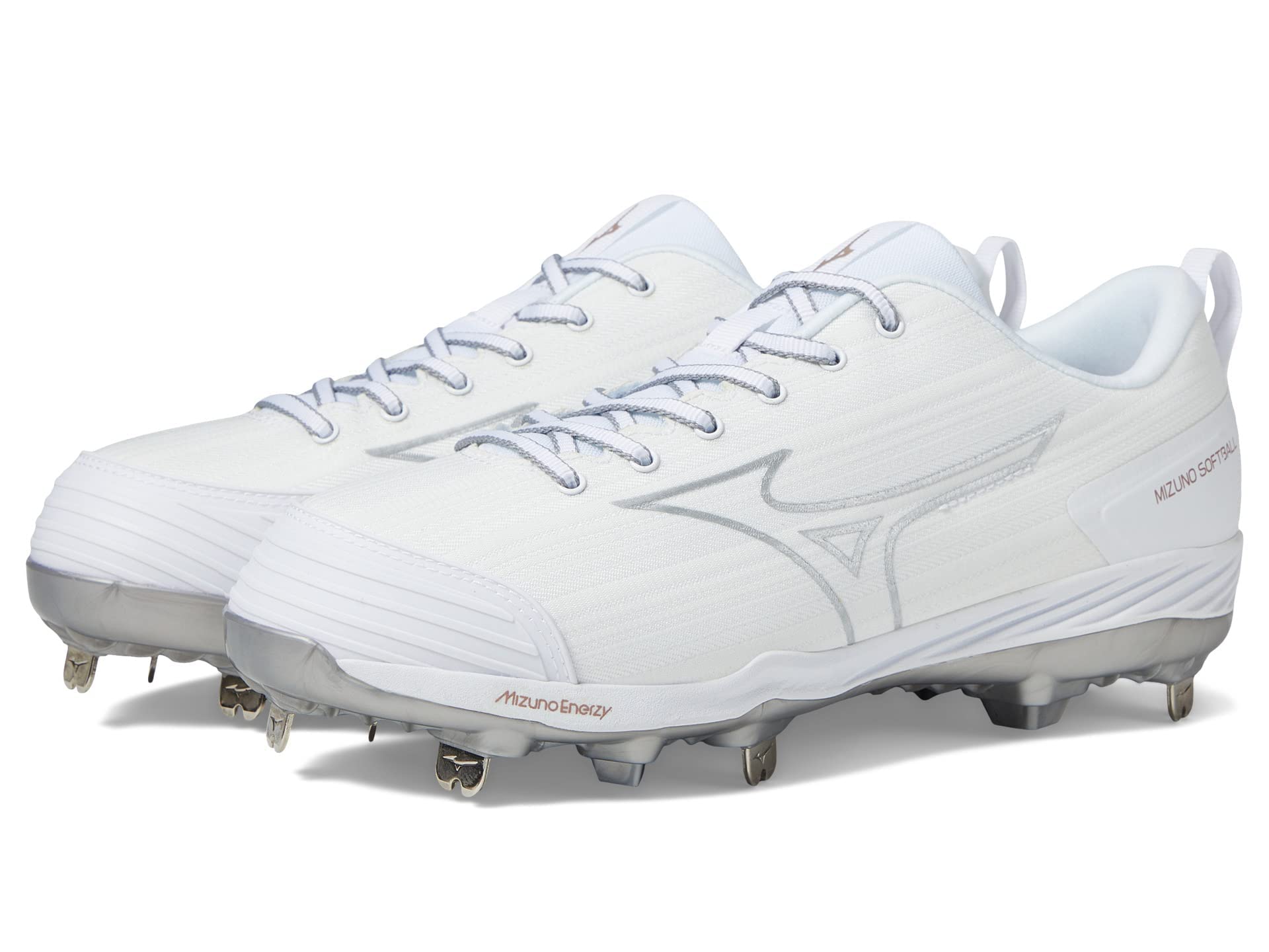 Mizuno Women's Sweep 6 Softball Shoe, White, 7