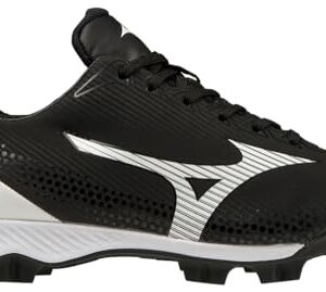 Mizuno Wave Finch Lightrevo Jr Softball Shoe, Black-White, 4