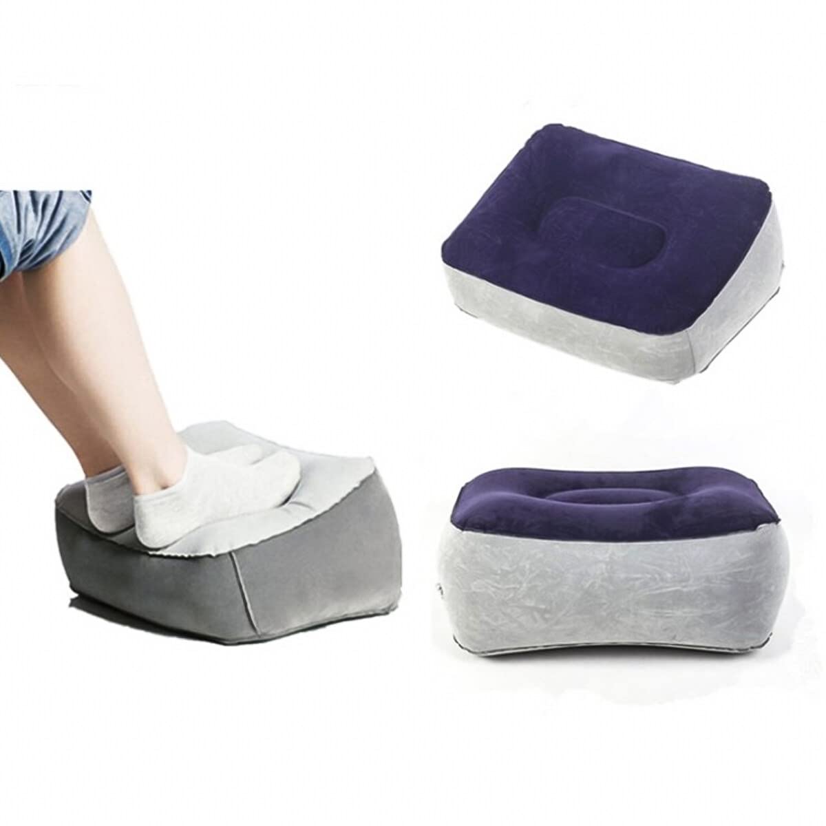 Ruiqas 1pcs Inflatable Air Foot Rest Pillow Footrest Cushion Travel Accessory