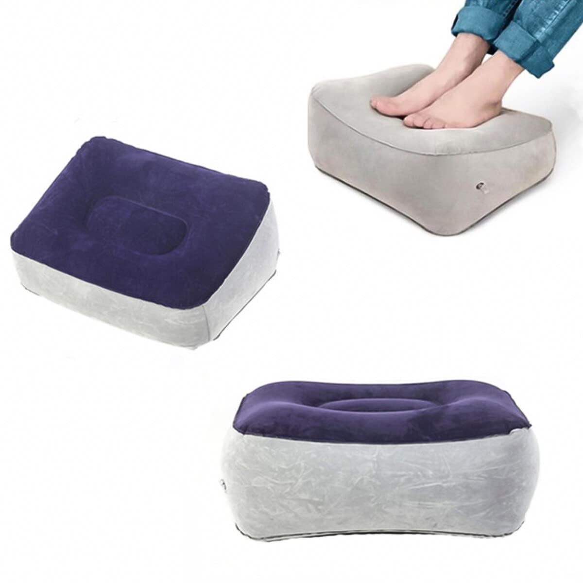 Ruiqas 1pcs Inflatable Air Foot Rest Pillow Footrest Cushion Travel Accessory