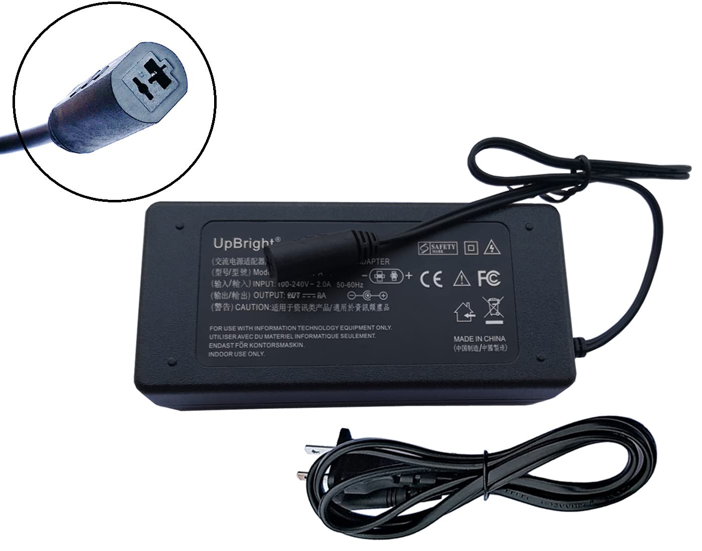 UpBright 2-Prong 29V AC/DC Adapter Compatible with Limoss ZB-H290020-B HJT17 ZB-H290020B ZBH290020B MC120-29V 1.5A MC140-29V 2A ASW0081-2915002W Okin Lift Chair Recliner Huizhou Zhongbang Power Supply