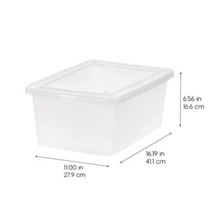 IRIS USA 15 Qt Clear Storage Box, BPA-Free Plastic Stackable Bin with Lid, 4 Pack, Containers to Organize Shoes and Closet Shelves, Classroom Organization Teacher Tools, Game Storage