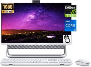 dell inspiron 27 7000 series touchscreen all-in-one desktop, 11th gen intel core i7-1165g7, 16gb ram 512gb ssd+1tb hdd, geforce mx330, wireless keyboard & mouse combo, windows 11 home
