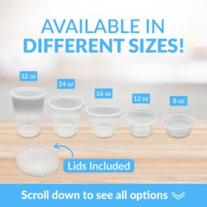 Reli. Deli Containers with Lids (50 Sets Total) | Variety Pack - 8 oz (20 Sets), 16 oz (20 Sets), 32 oz (10 sets) | Plastic Soup Containers with Lids | Clear Food Storage Containers 8oz, 16oz, 32oz