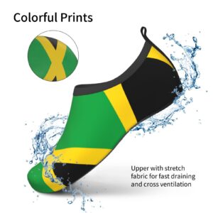 Jamaica Flag Water Shoes Outdoor Exercise Water Shoes Adult Quick-Dry Barefoot Shoes Necessities for Men Women Water Games Black