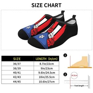 Puerto Rican Flag Logo Water Shoes Outdoor Exercise Water Shoes Adult Water Shoes Necessities for Men Women Water Games Black