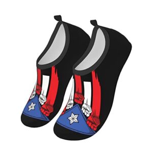 Puerto Rican Flag Logo Water Shoes Outdoor Exercise Water Shoes Adult Water Shoes Necessities for Men Women Water Games Black