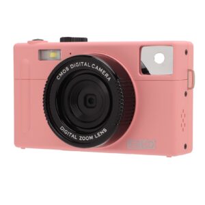 digital 1080p fhd mini video camera 24mp with 3 inch lcd screen, portable micro single mirrorless camera 16x digital zoom, rechargeable students compact pocket camera, for kids,adult,beginners(pink)