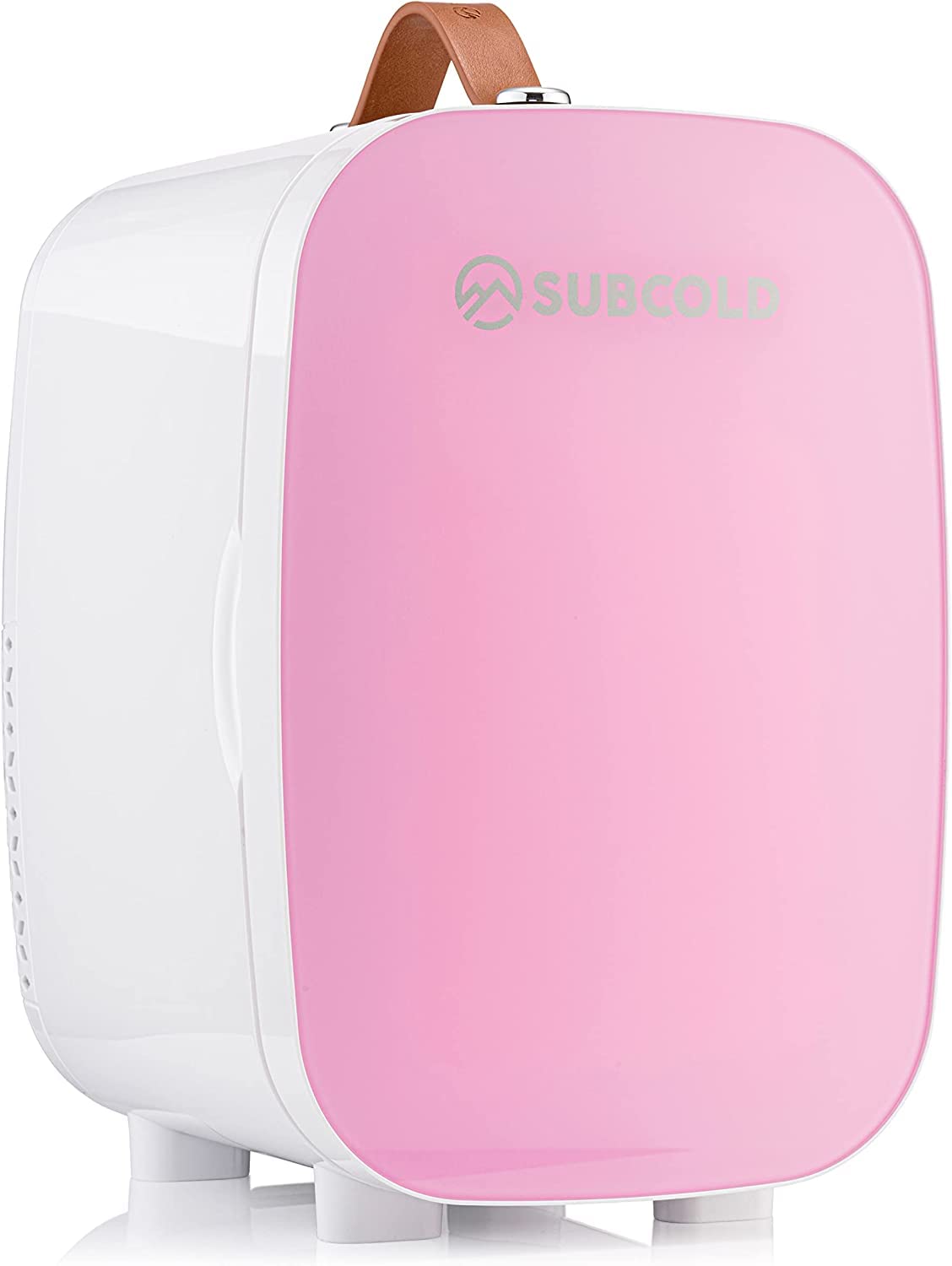 Subcold Pro6 Luxury Mini Fridge Cooler 6 Litre / 8 Cans AC & Exclusive USB Power Option Small Portable Fridge For The Office, Bedroom, Car, Skincare & Cosmetics Pink