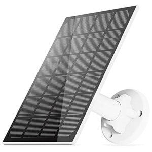 anran solar panel for security camera with 3m micro usb port cable, ip65 waterproof solar panel with 360°adjustable mounting for outdoor rechargeable battery camera