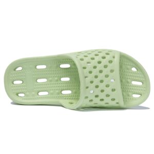 NewDenBer Women's Shower Sandals Plastic Waterproof Beach Gym Swimming Pool Bathroom Shower Shoes (9 Women / 7 Men, Green)