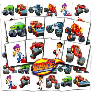 blaze and the monster machines tattoos party favors bundle ~ 70+ pre-cut individual 2" x 2" blaze temporary tattoos for kids boys girls (blaze party supplies made in usa)