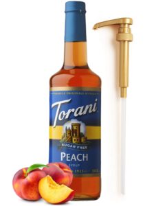sugar free peach flavored syrup 25 4 ounces peach syrup coffee toppings with fresh finest pump