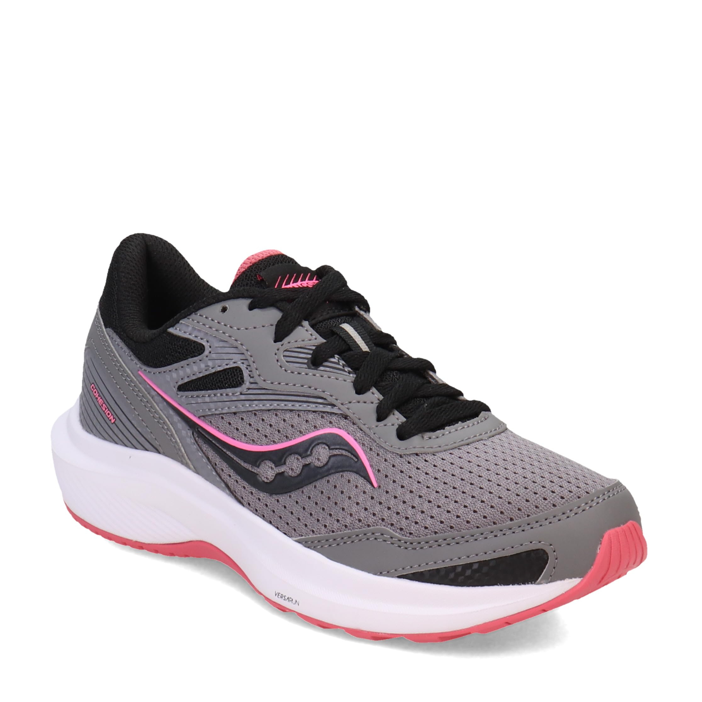 Saucony Women's Cohesion 16 Sneaker, Charcoal/Petal, 8 Wide