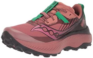 saucony women's endorphin edge hiking shoe, soot/basalt, 8