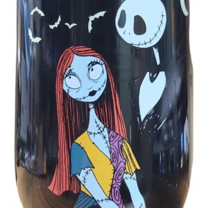 KCare The Nightmare Before Christmas 16oz Steel Stemless Wine Tumbler Featuring Jack and Sally